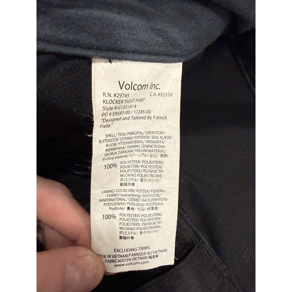 Volcom‎ Klocker Tight Pants Men's Medium Black Ski Snowboard Winter - Picture 4 of 8